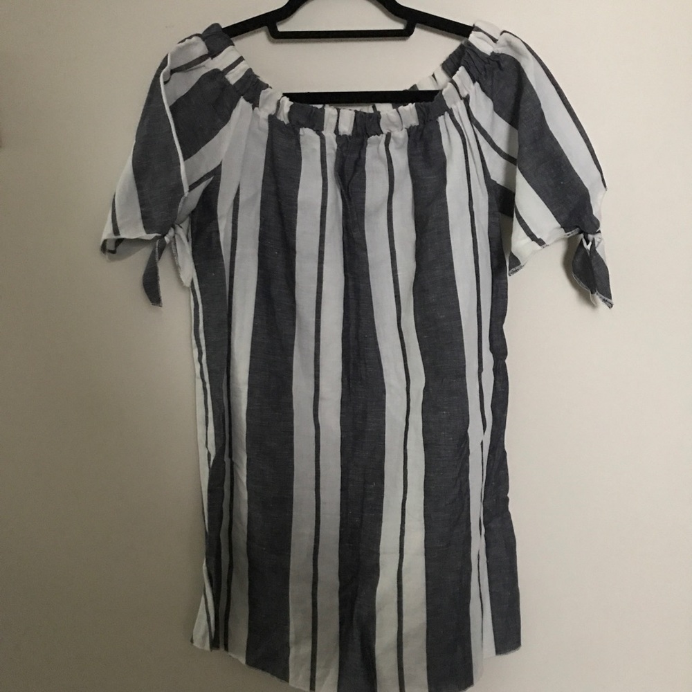 Off the shoulder striped dress